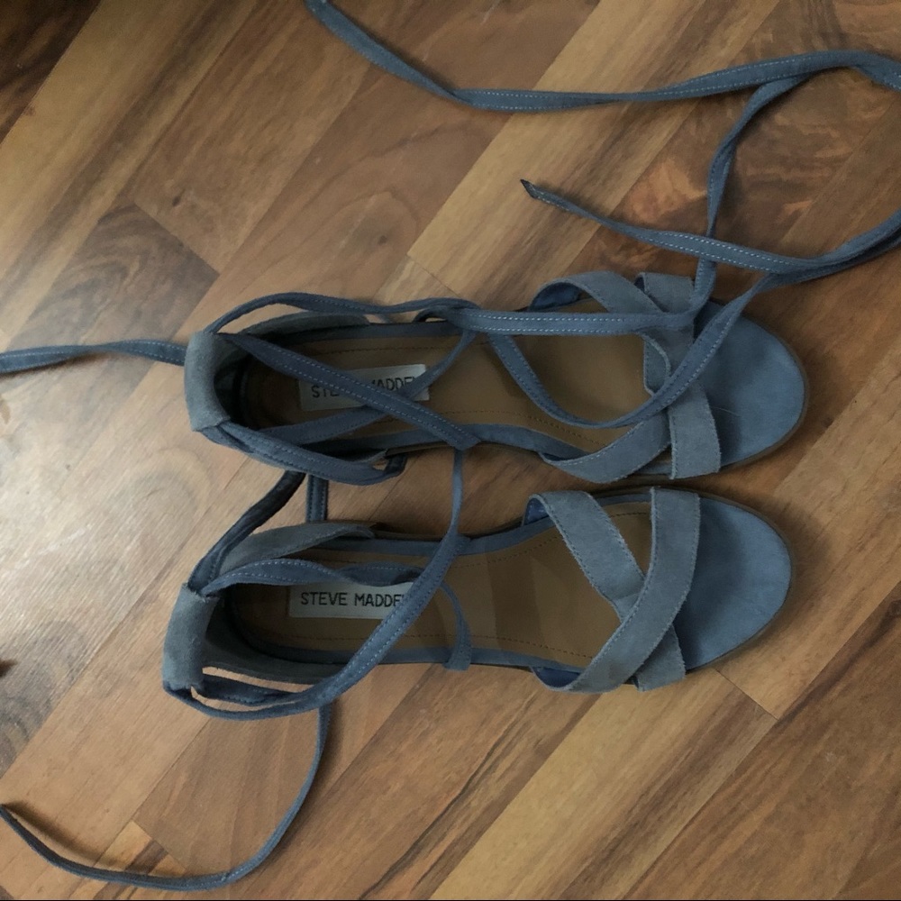Steve Madden blue suede sandals. Size 8